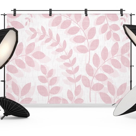 Pink Leaves Photography Backdrop 7x5FT, Summer Farmhouse Botanical Branch Minimalist Photo Backdrops, Background for Photography Studio Photo Studio Background, Back Drop for Photoshoot
