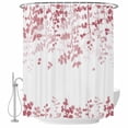 thumbnail image 1 of Pink Leaves Shower Curtain Set - Extra Long 72" x 96" Washable Bathtub Curtain with 12 Hooks, Summer Botanical Waterproof Fabric Stall Shower Curtains for Bathroom/Bathtub Décor, 1 of 6