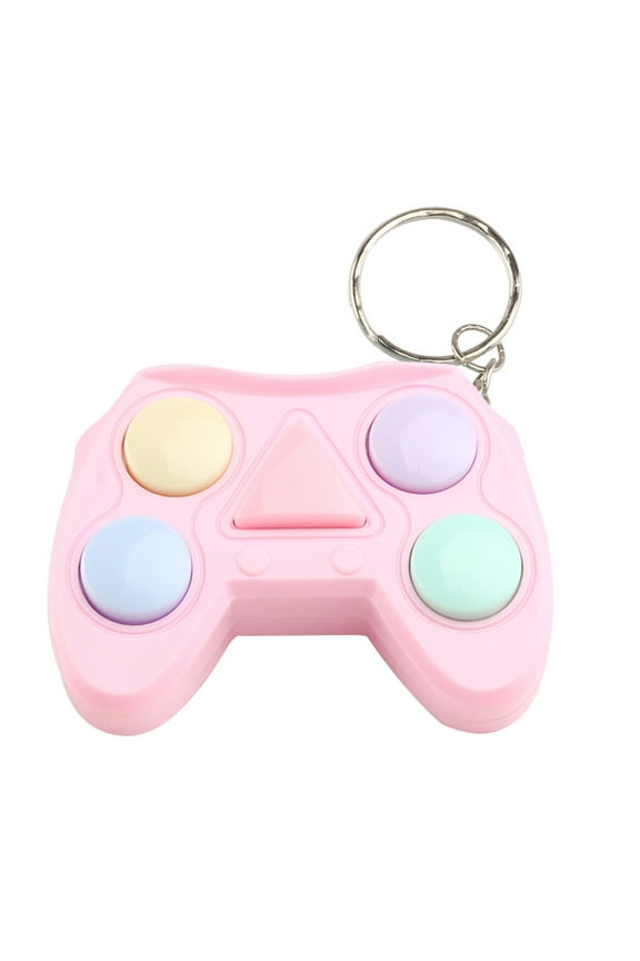 Pink Led Electronic Memory Game Keychain Mini Portable Handle Toy For Kids Adults Pink