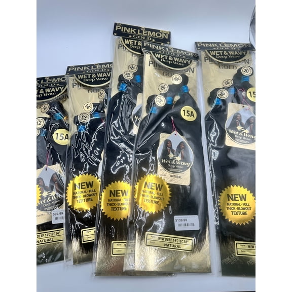 Pink Lemon Gold 15A Wet and Wavy Weaving Hair Natural Thick Blowout Texture Deep – Multiple Length Options