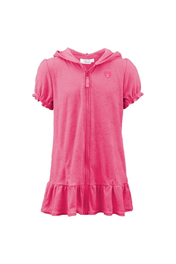 Girls' Hooded Zip-Up Swim Beach Terry Swimsuit Cover Up (2T-16)