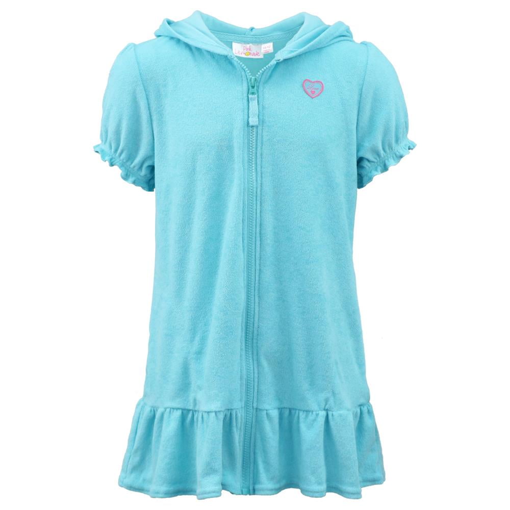 Pink Gingham Trimmed Swim Cover-Up with Hood by Terry Tots