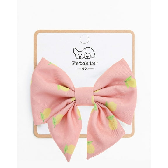 Pink Lemonade Pet Small Collar Bow by Fetchin' Co