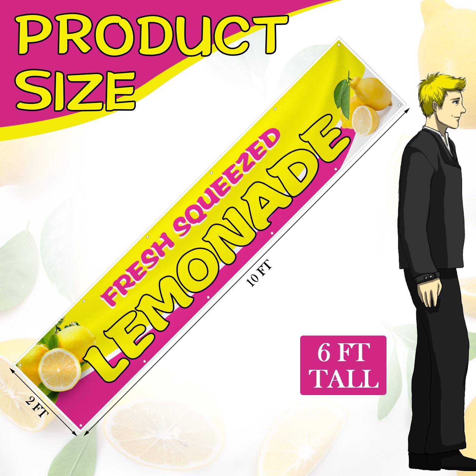 Pink Lemonade Vinyl Banner 2 x 10ft Outdoor Sign - Walmart.com