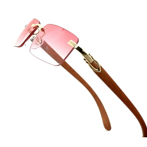 Pink Lens Sunglasses Woody Arms Hip Hop Model