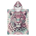 thumbnail image 1 of Pink Leopard Animal Kid Hooded Beach Towel 27.5x27.5 inch Bath Poncho Towels Soft Absorbent Quick Dry for Boy Girl, 1 of 7