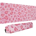 thumbnail image 1 of Pink Leopard Gaming Mouse Pad for Desk, Extended Large Leopard Print Mouse Pad, Pink Mousepad XL, Cute Cheetah Mouse Pad, Long Big Mouse Mat, Leopard Decor Stuff Accessories, 31.5 X 11.8 Inch, 1 of 7