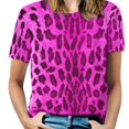 thumbnail image 1 of Pink Leopard Lotus Leaf Neck T-Shirt Long Sleeve T-Shirts For Women Spring And Autumn Tee Leopard Skin Pink Mareedem1 Cover, 1 of 3