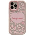 thumbnail image 1 of Pink Leopard Love Heart Letters Clear Soft  for iPhone Case (Pink,iPhone 13 Pro Max), 1 of 6