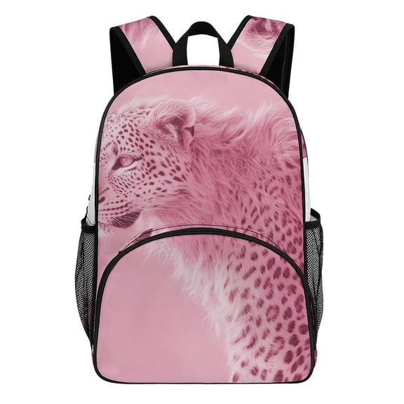 Pink Leopard Majestic Creature Beauty Wildcat Backpack Travel Laptop Casual College Daypack Back to Bag