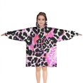 thumbnail image 1 of Pink Leopard Pattern Blanket Hoodies for Kids 6-13YR Oversize Wearable Blanket Hoodies for Boys Girls Teens, 1 of 7