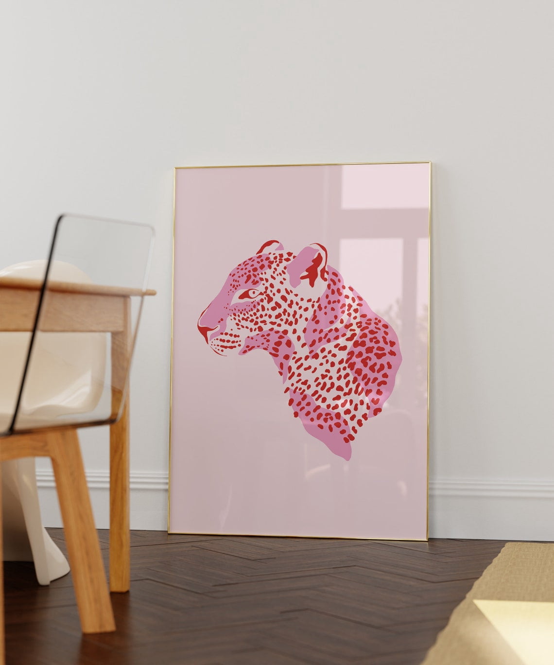 Pink Leopard Poster Boho Wall Art Maximalist Decor Trendy Wall Art ...
