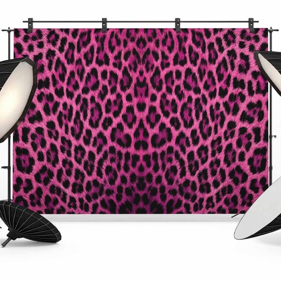 Pink Leopard Print Backdrop for Photoshoot,Photography Photo Studio Background Wall Backdrop,Retro Chic Abstract Animals Texture Back Drop Banner Panel for Portraits Wedding Live Streaming 7x5Ft