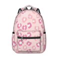 thumbnail image 1 of Pink Leopard Print Backpack for School, Cute School Bag with Adjustable Shoulder Straps and Padded Back, 15.3"x11"x7.1", 1 of 5