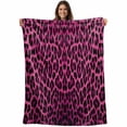thumbnail image 1 of Pink Leopard Print Blanket Soft Cozy Warm Throw Blanket for Couch, Plush Fuzzy Flannel Fleece Blankets for Sofa, Retro Chic Abstract Animals Texture Bed Blankets Lightweight Gifts for Women, 50"x80", 1 of 9