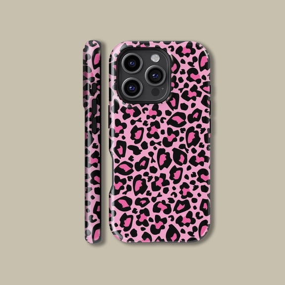 Pink Leopard Print Case for iPhone Samsung Girly Cheetah Animal