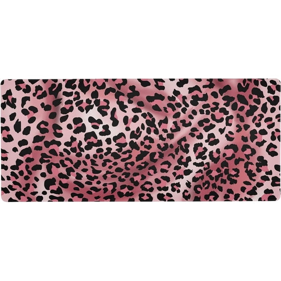 Pink Leopard Print Cheetah Tie Dye Large Gaming Mouse Pad Big Mousepad Mice Keyboard Mat with Non-Slip Rubber Base for Computer Laptop Home & Office, 35.4 X 15.7 inch