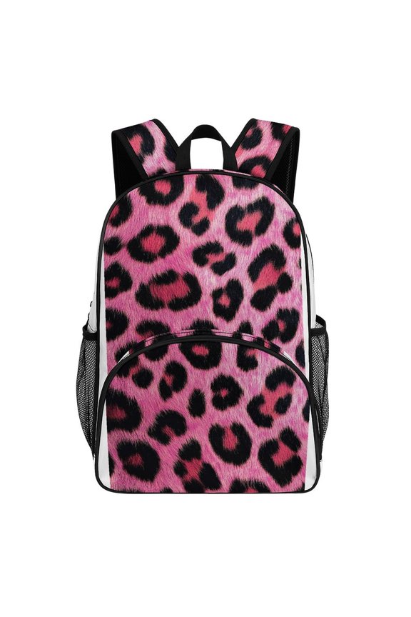 Pink Leopard Print Furry Texture Backpacks for Backpack for Bookbag