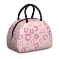 thumbnail image 1 of Pink Leopard Print Insulated Lunch Bag,Leakproof Large Capacity Lunch Box for Work,Picnic or Travel,11.4 X 6.7 X 8.3 Inches, 1 of 6