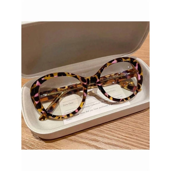 Pink Leopard Print Retro Reading Glasses, Oversized Square Frame Blue Light Blocking Computer Glasses for Women Men, Anti Glare Reduce Eye Fatigue for Screen Use