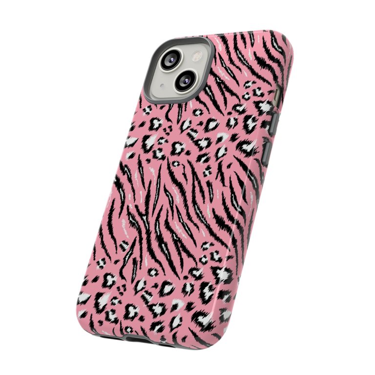 Pink Leopard Print iPhone 15 Case-iPhone-Animal Print iPhone Case-iPhone Pink Leopard Print iPhone 15 Case-iPhone-Animal Print iPhone Case-iPhone