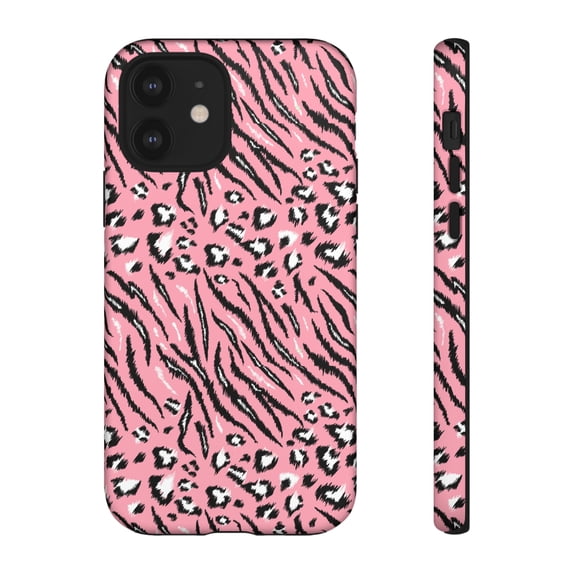 Pink Leopard Print iPhone 15 Case-iPhone-Animal Print iPhone Case-iPhone