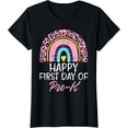 thumbnail image 1 of Pink Leopard Rainbow Happy First Day Of Pre-K Prek Teacher T-Shirt, 1 of 4