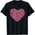 thumbnail image 1 of Pink Leopard Skin Cheetah Print Heart Gift T-Shirt, 1 of 5