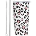 thumbnail image 1 of Pink Leopard Tumbler 20oz Animal Skin Stainless Steel Insulated Tumblers with Lid and Straw Leopard Print Travel Coffee Mug Tea Wine Cups Water Bottle Gifts for Women Leopard Lovers, 1 of 6