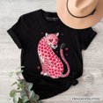 thumbnail image 1 of Pink Leopard Valentine T-Shirt, Cute Love Hearts Tee, 1 of 8