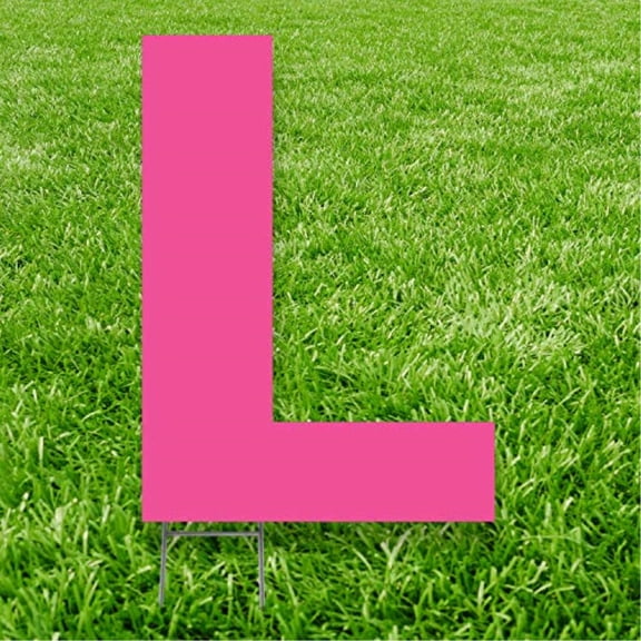 Pink Letter L 20 inches tall