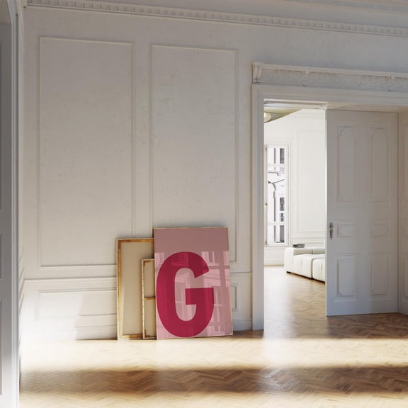 Pink Letter L Print Bold Minimal Alphabet Print Initial Nursery Wall Art Apartment Decor Home Decor #2702, 24x36 UNFRAMED