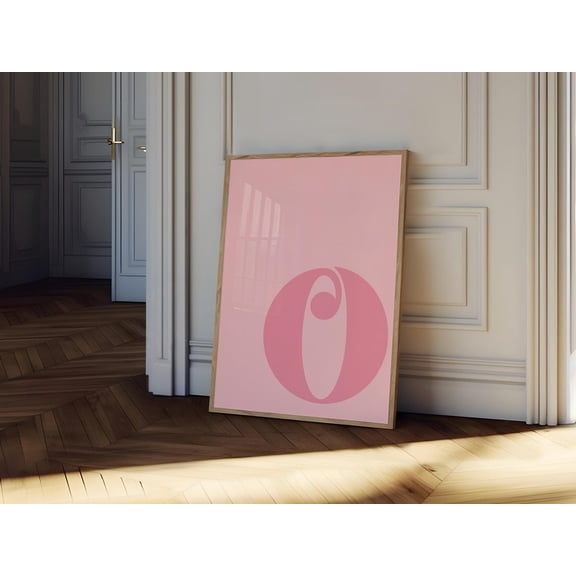 Pink Letter O Alphabet Initial Wall Art Unframed Paper Print