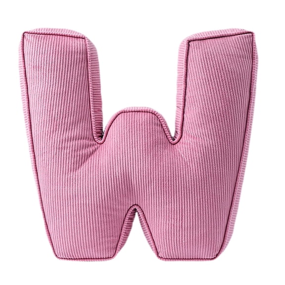 Pink Letter Plush Pillow, Letter Hugging Throw Pillows, Decorative Corduroy Initial Letter Shaped Throw Pillows, Letter Pillows English Alphabet A to Z for Sofa Bedroom Living Room Decor