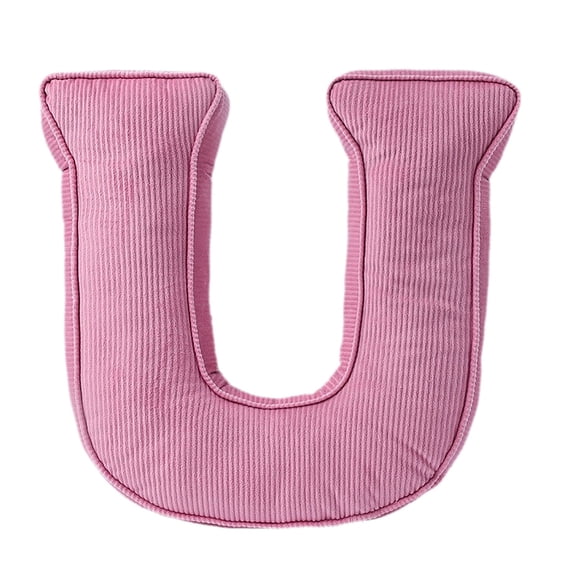 Pink Letter Plush Pillow, Letter Hugging Throw Pillows, Decorative Corduroy Initial Letter Shaped Throw Pillows, Letter Pillows English Alphabet A to Z for Sofa Bedroom Living Room Decor