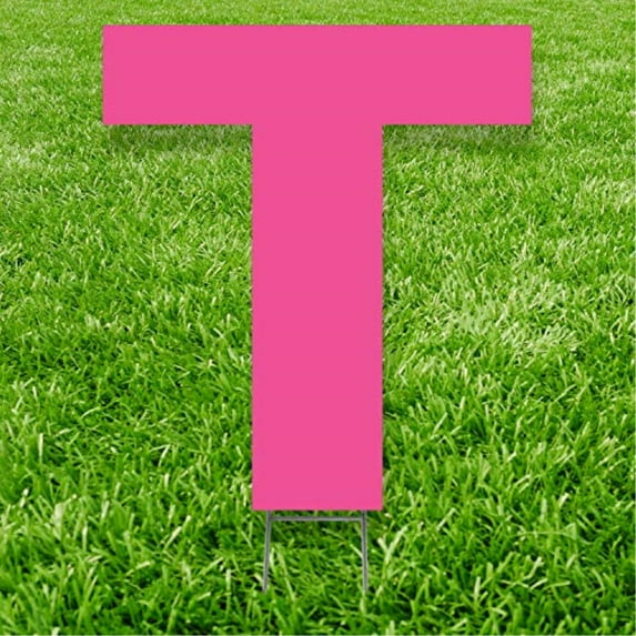Pink Letter T 20 inches tall