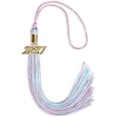 thumbnail image 1 of Pink/Light Blue Mixed Color Graduation Tassel with Gold Date Drop, 1 of 2
