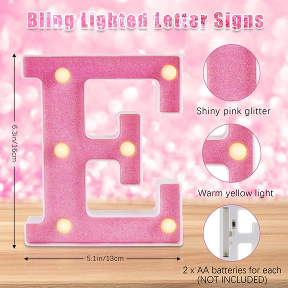 Pink Light Up Letters 'ONE' LED Marquee 6 Inch 3-Piece Set