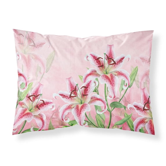 Pink Lillies Fabric Standard Pillowcase