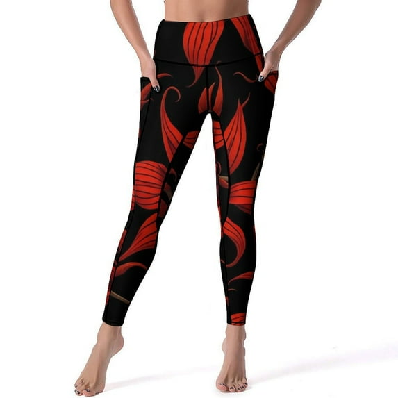 Pink Lily Floral Yoga Pants Watercolor Flower Design Leggings Push Up Fitness Running Leggins Women Casual Stretch Sports Tights