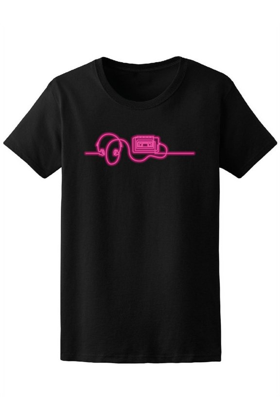 Pink Line Cassette In Sharp Effect T-Shirt Women -Image by Shutterstock, Female Medium