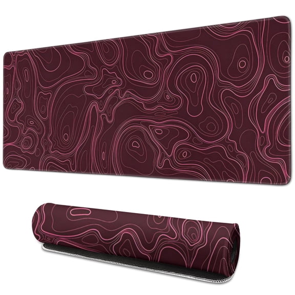 Pink Line and Red Bottom&nbsp;pad Mousewaterproofnon Slip&nbsp;Line Series for Office Home Work GamingmousematRubber Base Mousepad with Stitched Edges 31.5x11.8inches