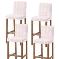 thumbnail image 1 of Pink Line Striped Bar Stool Covers - Stretch Dining Chair Covers Set of 4, Farmhouse Modern Geometric Stripes Bar Chair Cover Removable Counter Stool Pub Chairs Slipcovers Protectors for Kitchen/Cafe, 1 of 9