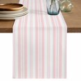 thumbnail image 1 of Pink Line Striped Table Runner 60 Inches, Farmhouse Modern Geometric Stripes Bed Runner Dresser Scarves Tabletop for Indoor Outdoor Parties/Ceremony/Banquet, 13" x 60", 1 of 9