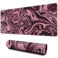 thumbnail image 1 of Pink Line&nbsp;pad Mousewaterproofno Slip&nbsp;Line Series for Office Home Work GamingmousematRubber Base Mousepad with Stitched Edges 31.5x11.8inches, 1 of 7
