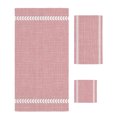 Pink Linen Bath Towels Set of 3 with Bath Towel Hand Towel Washcloth ...