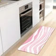 thumbnail image 1 of Pink Lines Luxury Kitchen Rug Non Slip Bathroom Plush Mat Shaggy Bedroom Carpet 39"x20", 1 of 6