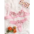 thumbnail image 1 of Pink Lingerie Set Floral Mesh, 1 of 4