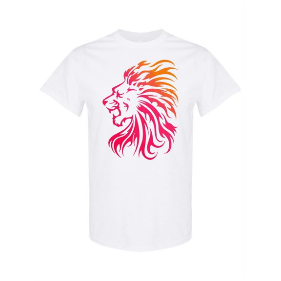 Pink Lion Head T-Shirt Men -Image by Shutterstock, Male Large