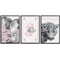 thumbnail image 1 of Pink Lip Prints Poker Canvas Wall Art，Trendy Disco Ball Poster Print, Black And White Cheetah Wall Decor For Girly Room Apartment Dorm 8X12 in Unframed-Canvas Rolled Unframed, 1 of 6